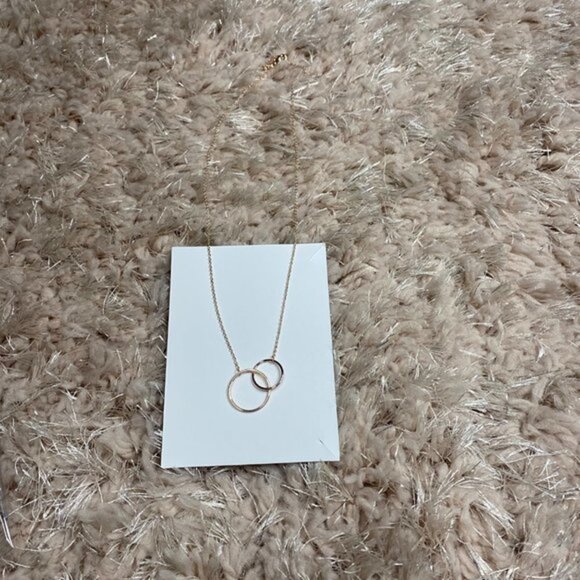 Best Friend Necklace 14K Rose Gold Filled 2 Interlocking Infinity Circles Women’ - Picture 10 of 10
